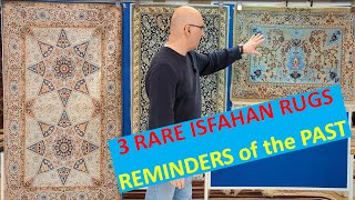 3 Examples of Rare Isfahan Persian Carpets  Signed Rugs With Unique Designs [upl. by Mountford738]