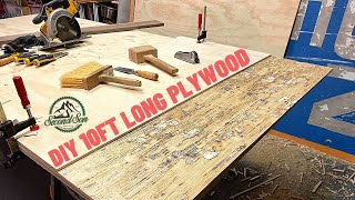 DIY 10ft Long Plywood  How to Make a GIANT Piece of Plywood [upl. by Acebber]