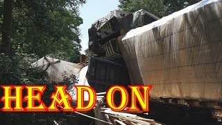 NS TRAINS HIT HEAD ON near Sandersville GA [upl. by Aleekat]