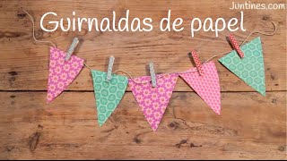 Cómo hacer GUIRNALDAS de papel fáciles  Manualidades para DECORAR una fiesta [upl. by Nitsirhc]