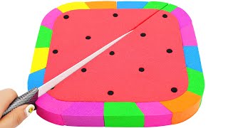 Satisfying Video l How to make Rainbow Watermelon Cake FOR Kinetic Sand AND Pillar Cutting ASMR 02 [upl. by Greenwald]