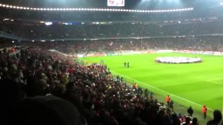 FC Bayern vs Villareal 20112012 Allianz arena CL entrance [upl. by Gayner540]