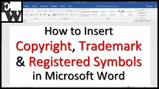 How to Insert Trademark Copyright and Registered Symbols in Microsoft Word [upl. by Annaeiluj627]