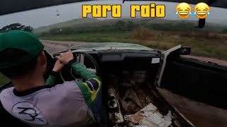 Gol conversível rebaixado é off road 🔥 rolê no barro chovendo [upl. by Adehsor]