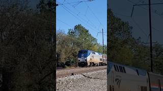 Amtrak Pennsylvanian Led By P42DC Speeding By On A Clear Sunday Afternoon 10624 [upl. by Cooperman723]