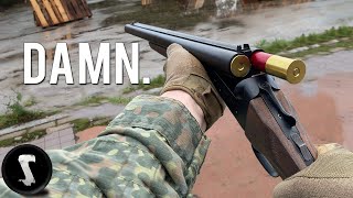 Double Barreled Shotgun vs Airsoft Players FACES [upl. by Nealey]