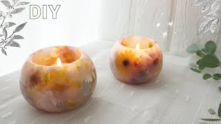 🕯【candle】ボタニカルキャンドルホルダー作りHow to make a botanical candle holder [upl. by Madriene]