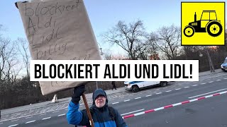 09012024 Berlin quotBlockiert ALDI LIDLquot fordert Bürger auf BauernDemo am Brandenburger Tor [upl. by Mezoff]