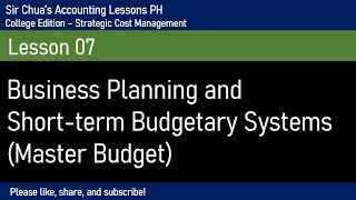 Strategic Cost Management Master Budget Budgeting and Business Planning [upl. by Forras450]