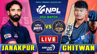 JANAKPUR BOLTS VS CHITWAN RHINOS MATCH LIVE  NPL 2024  25th MATCH  Live score amp Commentary [upl. by Cathe]