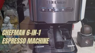 Review Chefman 6in1 Espresso Machine with Steamer OneTouch Single or Double Shot Espresso Maker [upl. by Teriann]