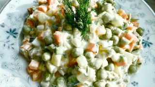 Russian salad recipe  Paytaxt salatı resepti  Столичный салат [upl. by Adnahcir]