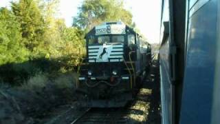 Amtrak Train 20 Racing NS Lite Engines Northbound at Manassas Grade Crossing [upl. by Em818]