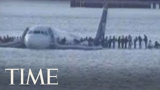 Footage Of The US Airway Plane Landing On Hudson River In 2009  TIME [upl. by Fariss]