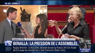 Affaire Benalla le député Gabriel Attal sen prend à lattitude de lopposition [upl. by Westney]