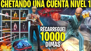 GASTANDO 10000 DIAMANTES EN UNA CUENTA NIVEL 1 EN FREE FIRE💎Primera RECARGA en Free Fire 💎 [upl. by Gnos]