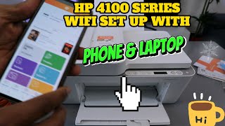 HP Deskjet 4100 Series Wireless Setup with Phone and Laptop [upl. by Albertson]