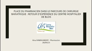 Place du pharmacien dans le parcours de chirurgie bariatrique [upl. by Irt893]