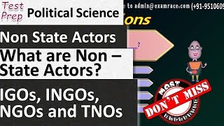 International Relations Concepts Non State Actors  NGOs INGOs TNOs IGOs Political Science [upl. by Ytsur]