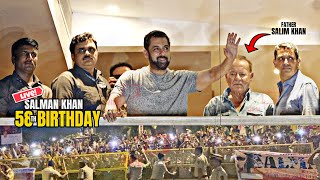 Salman Khan Celebrate 58th Birthday with Huge Crowd outside Galaxy Apartment  CRAZY Moment [upl. by Gilman]