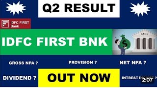 IDFC FIRST Bank Q2 Results 2024  IDFC FIRST Bank Results  IDFC FIRST Bank Latest News  IDFC FB [upl. by Imaj344]