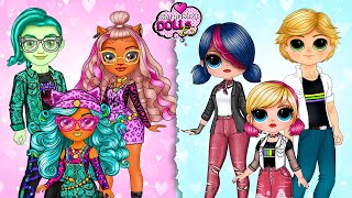 Marinette Alya Kagami y Monster High G3 se Convierten en Padres  Manualidades de Papel DIY [upl. by Swetiana]