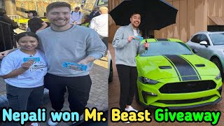 Nepali Won Mr Beast Giveaway At Sydney Australia  Rasmita Basnet Mustang Giveaway Winner [upl. by Ateiluj644]