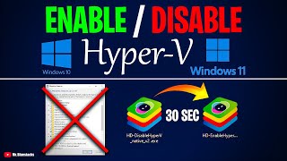 How to Disable or Enable HyperV in windows 10 11 For Bluestacks MSI [upl. by Zetnas]