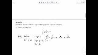 A1a  Integration per Substitution Klausur SoSe 2024 [upl. by Yddeg]