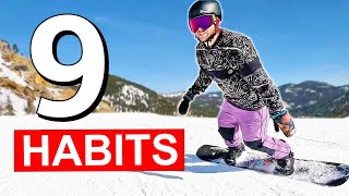 9 Habits of Advanced Level Snowboarders [upl. by Enyledam]