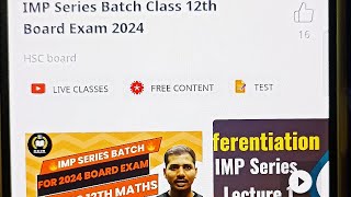 How to purchase Imp Series batch crash course MH board  class 12th Maths [upl. by Emersen543]