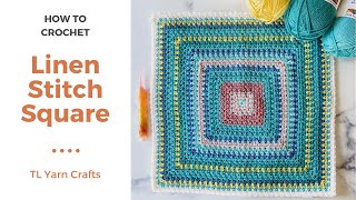 Linen Stitch Square  HOW TO CROCHET  Make a Temperature Blanket with Linen Stitch Squares [upl. by Htebasyle589]