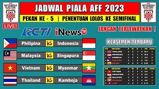 Jadwal Piala AFF 2023 Pekan Ke 5 Live RCTI  Indonesia VS Philipina  Thailand VS Kamboja [upl. by Nnylhsa]