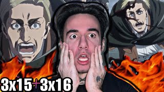 ERWIN  ATTACK ON TITAN 3x15 and 3x16 REACTION [upl. by Eldwin]