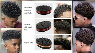 how to use sponge curl on drop fade cut  short  medium natural hair barberV112 [upl. by Esya509]