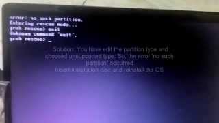 How To Get Error quotNo such partitionquot Entering grub Rescue Mode Ubuntu [upl. by Leslee]