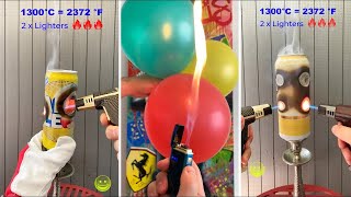 🔥 Lighter Challenge Which One is More Powerful Melting Cans Balls Fruits amp More [upl. by Chilson]