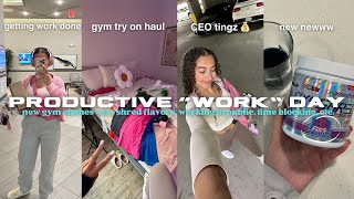 VLOG  how Im so productive  quotworkingquot content shift I need your help Halara try on haul etc [upl. by Lehctim601]