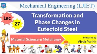 L 27 Transformation and Phase Change in Eutectoid Steel  Material Science amp Metallurgy  Mechanical [upl. by Yannodrahc32]