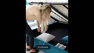 Turin Teal Ottoman Storage Bed Features [upl. by Roice500]