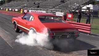 Rare 426 Hemi Road Runner vs Olds 442 W30  14 Mile Drag Race Video Road Test TV ® [upl. by Aisat390]