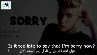 Justin Bieber  Sorry Lyric Video مترجمة [upl. by Notneiuq907]