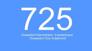 Video Linie 725  DüsseldorfGerresheim Krankenhaus  Düsseldorf Zoo SBahnhof  2020 [upl. by Yengac]