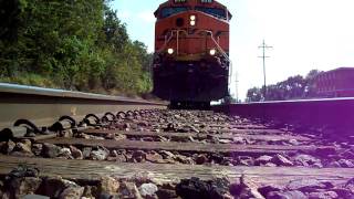 BNSF Coal Empty Accelerates over camera [upl. by Shull84]