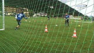 torwartdeTraining mit Thomas Schlieck  Beinarbeit hoher Ball und Schuss [upl. by Tnahsin]