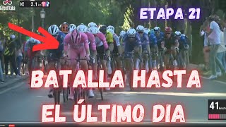 RESUMEN ETAPA 21 GIRO DE ITALIA 2024BATALLA HASTA EL ULTIMO DIA [upl. by Enotna]