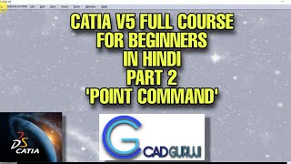 Point Command  CATIA V5 Course from scratch for beginners Part 2  cadguruji [upl. by Kaitlin]