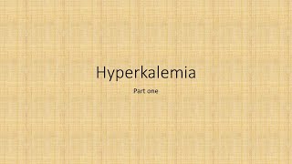 Hyperkalemia Potassium Part 1 شرح بالعربي [upl. by Ataymik]