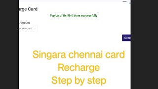 Singara chennai card RECHARGE [upl. by Eidoj]